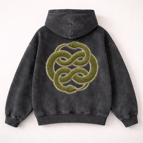 Distressed Black Nomadic Zip Hoodie
