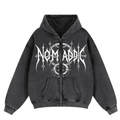 Distressed Black Ouroboros Nomadic Zip Hoodie