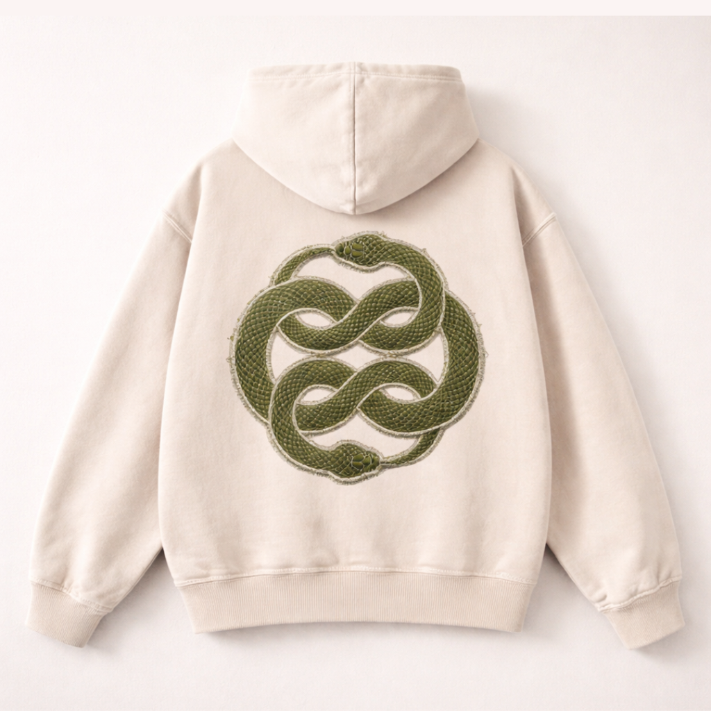 Distressed Cream Nomadic Zip Hoodie