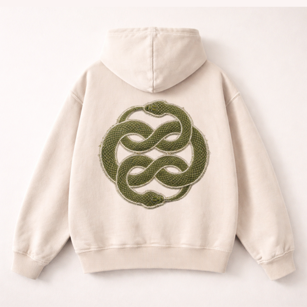 Distressed Cream Nomadic Zip Hoodie