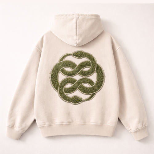 Distressed Cream Nomadic Zip Hoodie